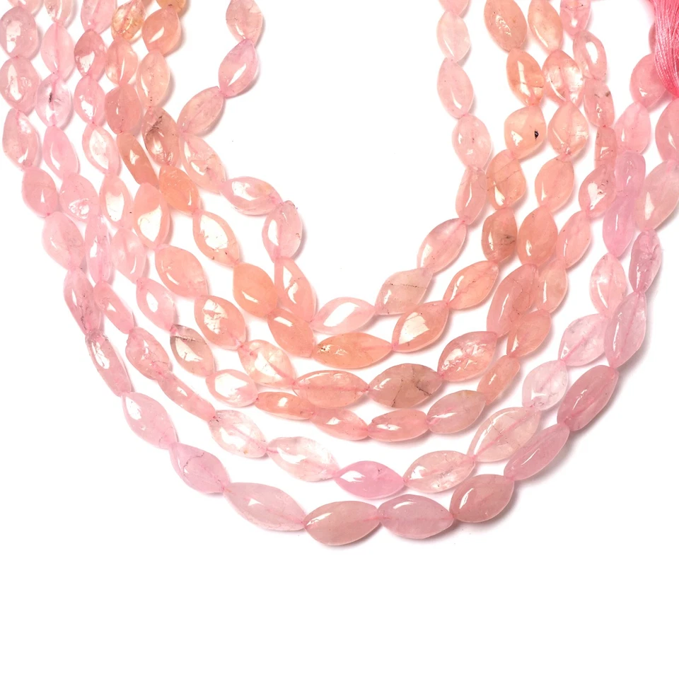 Natural Morganite Beads 13 Inch Strand 6x10-8x15 MM Beads Smooth Nugget Shape - Image 1 of 4