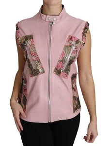 DOLCE & GABBANA Jacket Pink Zippered Lamb Sleeveless Vest Leather IT40/6/S $3300 - Picture 1 of 12