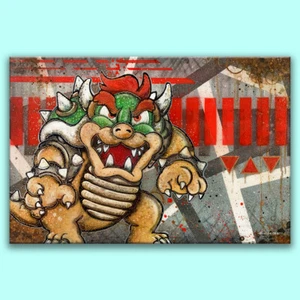 "ANTICIPATION" canvas print, pop graffiti tattoo Mario brothers Nintendo arcade - Picture 1 of 9