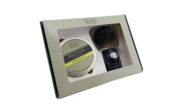 HANS BAIER EXCLUSIVE Geschenkset Rasierpinsel mit Seife - Rasur Männergeschenk - Hans Baier