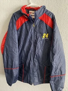 Vintage Jeff Gordon Puffer Coat Chase Authentics DuPont NASCAR 2XL Navy Red - Picture 1 of 9