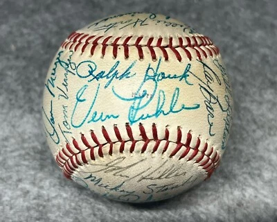 Vtg 1976 Detroit Tigers 25x Team Signed Autographed Baseball Freehan Stanley - Image 1 of 4