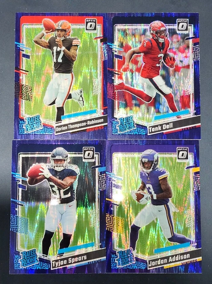 2023 Optic Football PURPLE SHOCK PRIZMS Rated Rookies You Pick the Card - Image 1 of 1