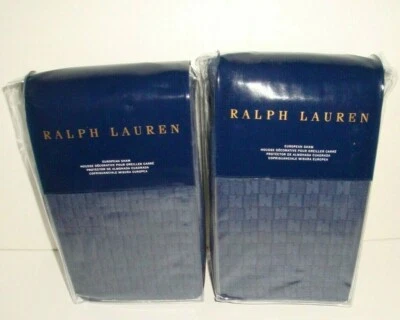 Ralph Lauren Elyssa Euro Sham Par Set Essex Azul Algodón Matelasse $290 Foto 1 de 4