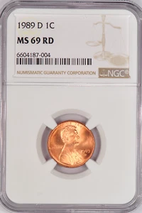 1989 D Lincoln Memorial Cent NGC MS 69 RD Top Pop Coin 1C $3,500 Price Guide - Picture 1 of 2