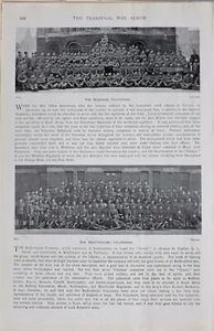 1900 IMPRESIÓN DE GUERRA BOER VOLUNTARIOS DE WILTSHIRE ~ VOLUNTARIOS DE BEDFORDSHIRE - Imagen 1 de 3