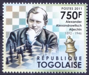 Togo 2011 MNH, Alexander Alekhine fourth World Chess Champion, Sports - Picture 1 of 1