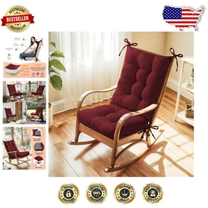 Comfortable Rocking Chair Cushion - Breathable Linen with Secure Ties - Picture 1 of 9
