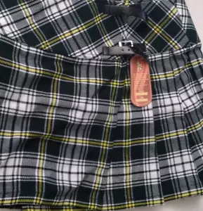 Gonna abito a quadri St Kilda Highland kilt nero giallo tartan scozzesi etichetta 36 - Foto 1 di 8