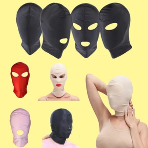 Unisex Bondage Capucha Spandex Sensorial Cremallera Boca Abierta Máscara Cabeza Completa Capucha Cubierta - Imagen 1 de 27