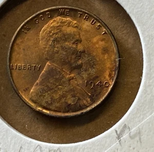 1940 Lincoln 1¢ Red Brown BU (Y4) Laminated Planchet - Imagen 1 de 2