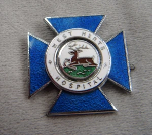 WEST HERTS HOSPITAL vintage nurses enamel pin badge by FATTORINI - Picture 1 of 5