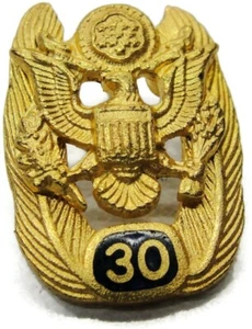 30 Year US Military Civilian Service Tie Tack Tux Shirt Vtg Lapel Pin Marked LS - Picture 1 of 7