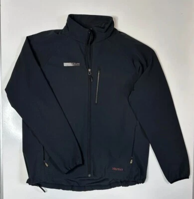 Marmot Full Zip Softshell Stretch Jacket Logo Gray Black CC-394 Size XL *LOGO* - Image 1 of 4