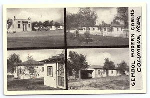 Gembol's Motel Modern Cabins Columbus Nebraska vintage Postcard - Picture 1 of 2