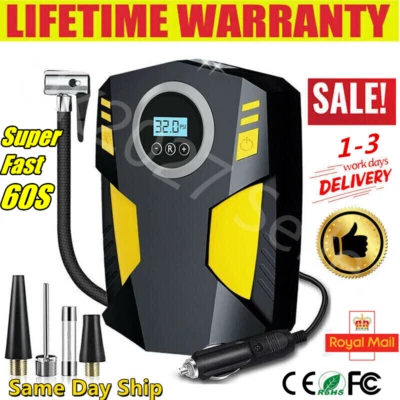 Electric Corded Car Tyre Inflator Pump Portable Air Compressor Pump 12V 150PSI - Image 1 of 4
