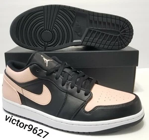 Size 14 Nike Air Jordan 1 Low ‘Crimson Tint’ Pink Black 553558-034 Mens Size  - Picture 1 of 12