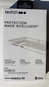 Tech 21 Evo Check FlexShock Cases For Samsung Galaxy S8 in Clear/White - New - Picture 1 of 3