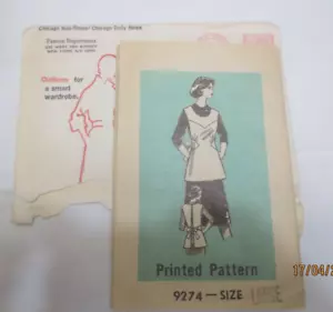 1980 Chicago Sun Newspaper Vintage Printed Apron Sewing Pattern 9274 size large - Picture 1 of 2