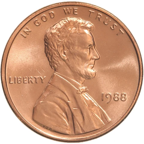 1988 (P) Lincoln Memorial Cent Choice BU Penny US Coin Cover