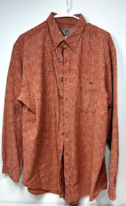 The Territory Ahead Checkered Plaid Chambray Button Down Shirt Large Tall Rust