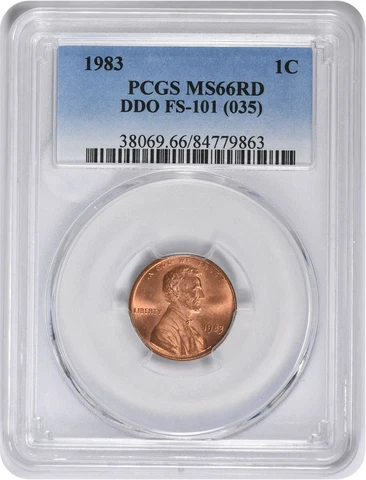 1983 Lincoln Cent DDO FS-101 MS66RD PCGS Cover