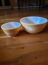 Vintage Pyrex Butterfly Gold 403 & 401 Chips And Dip Nesting Mixing