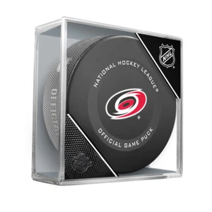 2020 NHL Carolina Hurricanes Stanley Cup Playoffs Hockey Game Puck in Case - Picture 1 of 3