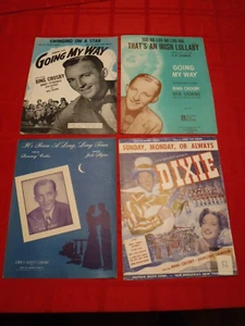 Lote de 4 Piezas Partituras de Bing Crosby Letras Swinging On Star Been Long Time Too - Imagen 1 de 15