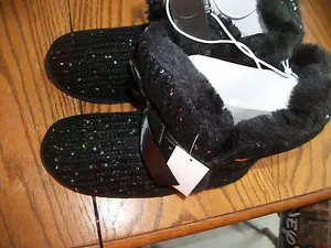 Route 66 Suéter Botín Estilo Zapatillas Pelurosas Nuevo M o L Negro Suela Pisada Nuevo - Imagen 1 de 5