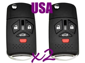 2 Mitsubishi Flip Key Replacement Housing Shell Case 4 Button Blank Uncut USA - Picture 1 of 12