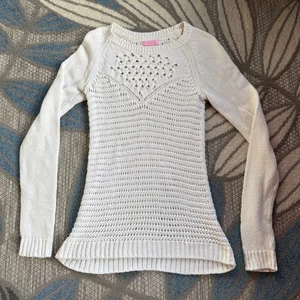 Suéter Lilly Pulitzer Penélope Tejido Crema Cuello Redondo Algodón Talla Mediana - Imagen 1 de 6