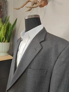 🇺🇲 Hickey Freeman Mens 48L Two Button Wool Sports Coat Blazer Gray Stripe - Picture 1 of 10