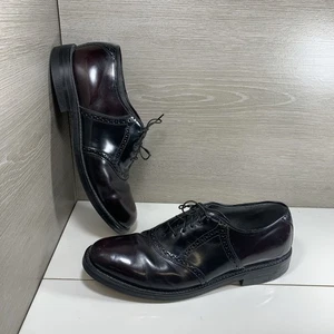 VTG BRITISH WALKERS CUSTOM TWO-TONE BURGUNDY BLACK OXFORD DRESS SHOES SZ 9.5D - Picture 1 of 12