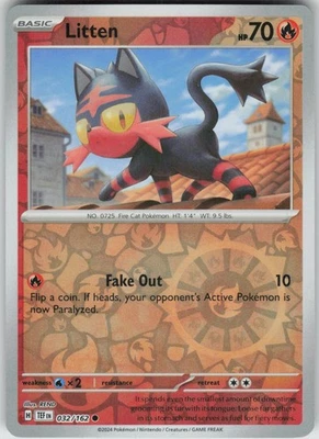 Pokemon Litten 032/162 SV05: Temporal Forces Common NM - Image 1 of 2