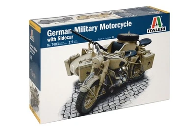 ITALERI 7403 1:9 German Milit.Motorcycle with Sidecar - Image 1 of 4