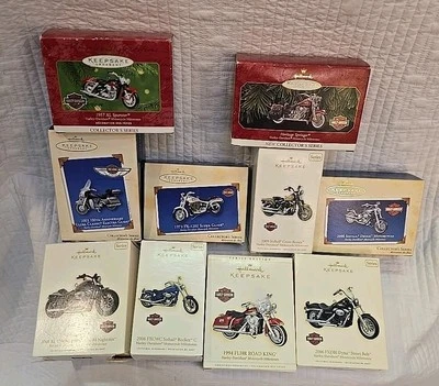 Lot Of 10 Hallmark Keepsake Harley-Davidson Ornaments - Image 1 of 4