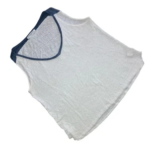 Project Social T Urban Outfitters weiches Leinen-Tanktop Damen Small weiß blau - Bild 1 von 8