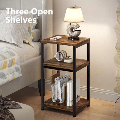 Mesa auxiliar de 3 niveles mesa auxiliar sofá mesa sala de estar mesita de noche almacenamiento Foto 1 de 4