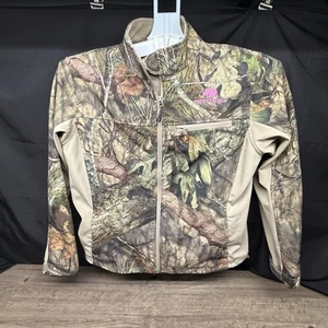 Mossy Oak Women's L 12/14 Fleece Lined Full Zip Pink Logo Jacket - Picture 1 of 23