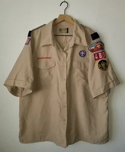 Boy Scouts VENTED Uniform Shirt BSA #489 Microfiber Polyester Ladies Womens 2XL - Picture 1 of 7