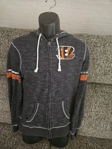 Cincinnati Bengals Mujer’s Cremallera Completa Sudadera con Capucha Majestuosa M Vintage Look Ligero - Imagen 1 de 5