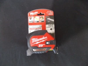 Milwaukee 48-22-0428 25' Magnetic Tape Measure w/Rechargeable 100L Light -NEW - Picture 1 of 1
