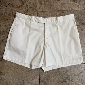 Fred Perry Vintage White Tennis Shorts Male Adjustable Waist Size 42 - Picture 1 of 6