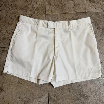 Fred Perry Vintage White Tennis Shorts Male Adjustable Waist Size 42 - Image 1 of 4