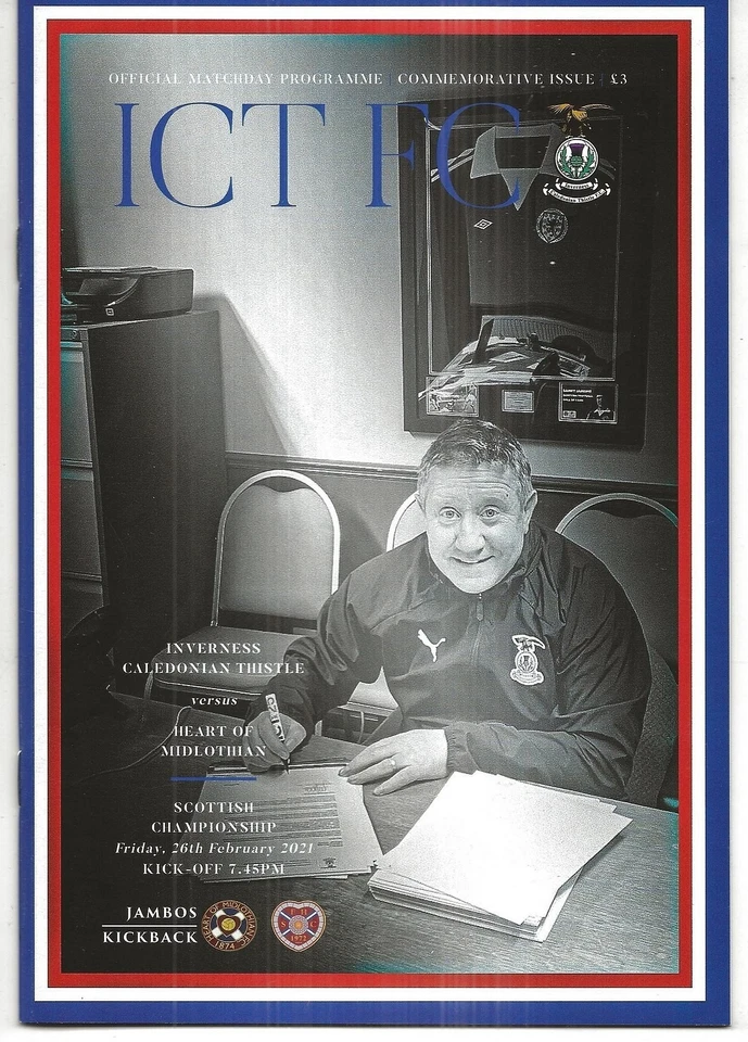 Football Programme INVERNESS CALEDONIAN THISTLE v HEARTS Feb 2021 - Image 1 of 1