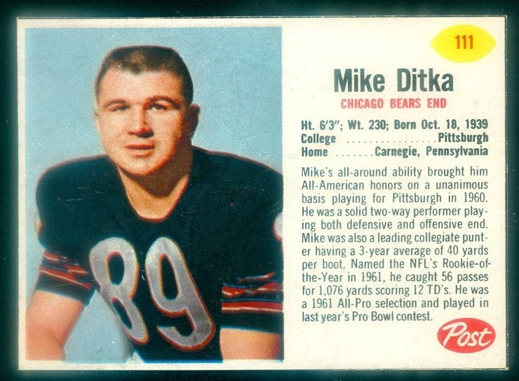 Post #111 Mike Ditka 1962 excelente Foto 1 de 1