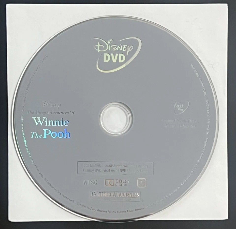 📀NEW THE MANY ADVENTURES OF WINNIE THE POOH (1977) - DVD disc only in sleeve - Image 1 of 1