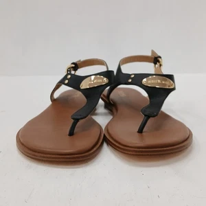 Michael Kors Sandals Size 9M UK 8 Black Gold Leather RMF17-GB - Picture 1 of 10