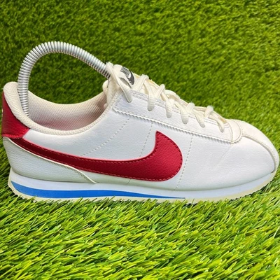 Nike Cortez Basic SL Niños Talla 6.5Y Blanco Rojo Atlético Cuero Zapatos Tenis Foto 1 de 4